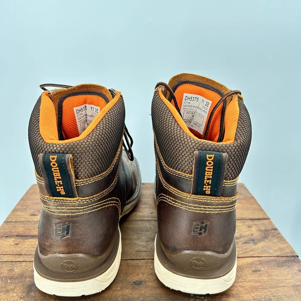 Double-H Phantom Rider Mens Brown Leather NonMetallic Toe Work Boots DH5375 11EE